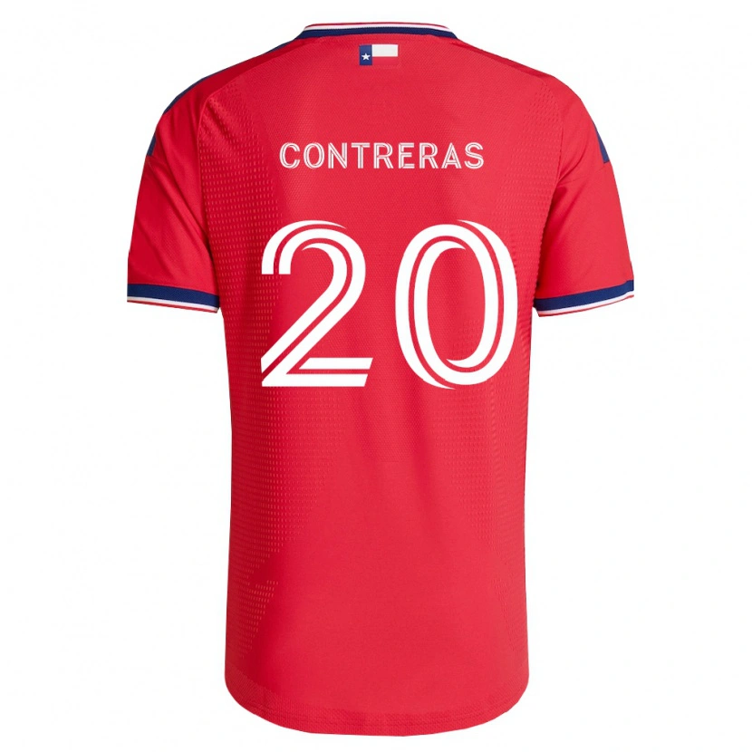 Danxen Criança Camisola Jaidyn Contreras #20 Vermelho Azul Branco Principal 2026/27 Camisa Brasil