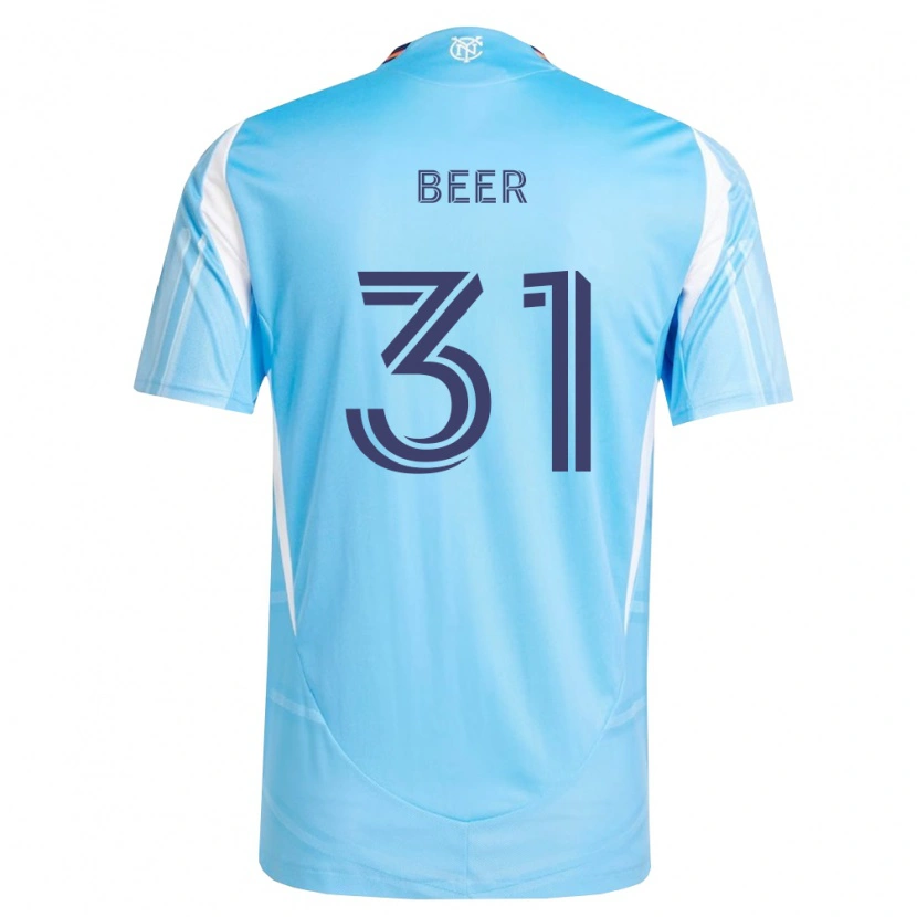 Danxen Criança Camisola Jack Beer #31 Azul Celeste Branco Principal 2026/27 Camisa Brasil