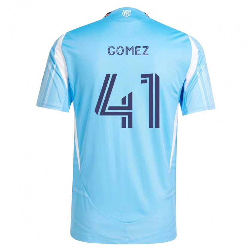 Danxen Criança Camisola Julián Gómez #41 Azul Celeste Branco Principal 2026/27 Camisa Brasil