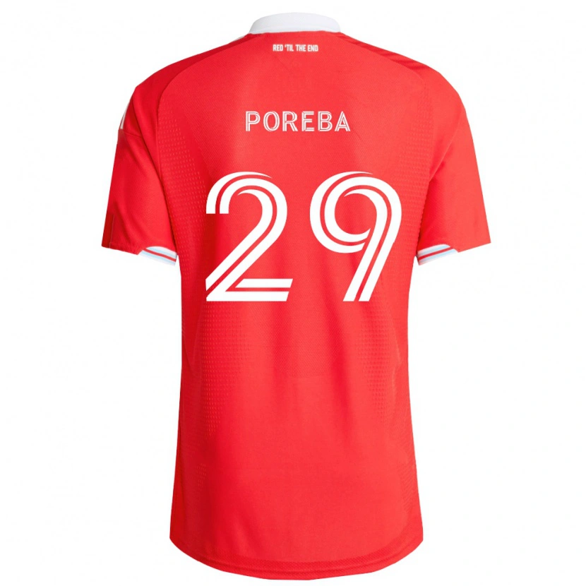 Danxen Criança Camisola David Poreba #29 Vermelho Azul Profundo Branco Principal 2026/27 Camisa Brasil