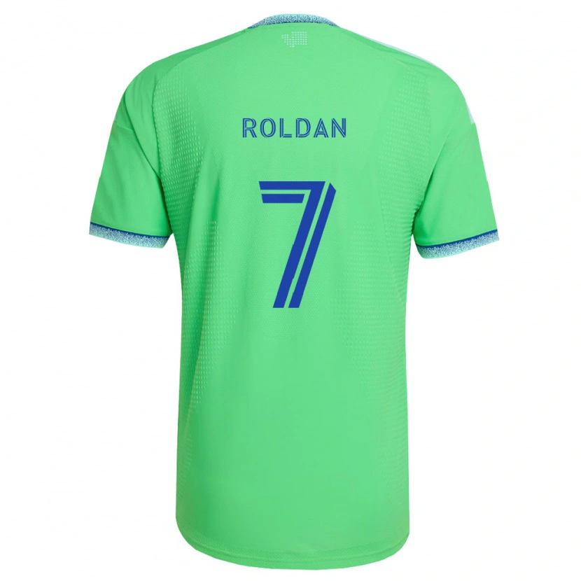 Danxen Criança Camisola Cristian Roldán #7 Verde Azul Claro Principal 2026/27 Camisa Brasil