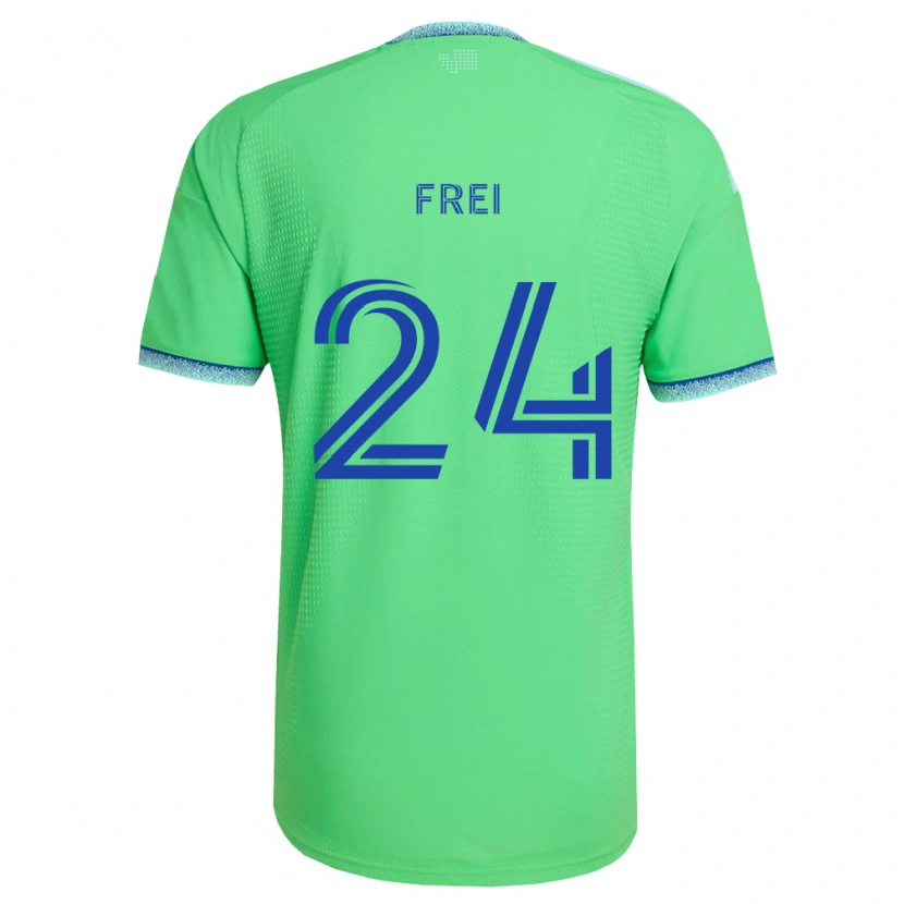 Danxen Criança Camisola Stefan Frei #24 Verde Azul Claro Principal 2026/27 Camisa Brasil