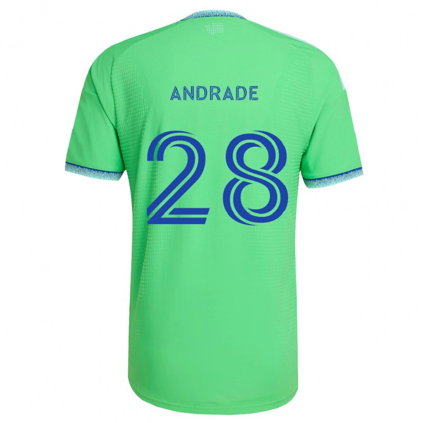 Danxen Criança Camisola Yeimar Gómez Andrade #28 Verde Azul Claro Principal 2026/27 Camisa Brasil