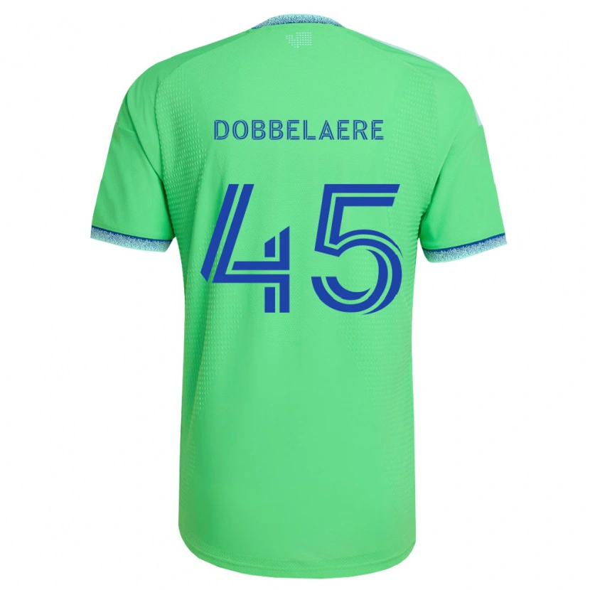 Danxen Criança Camisola Ethan Dobbelaere #45 Verde Azul Claro Principal 2026/27 Camisa Brasil