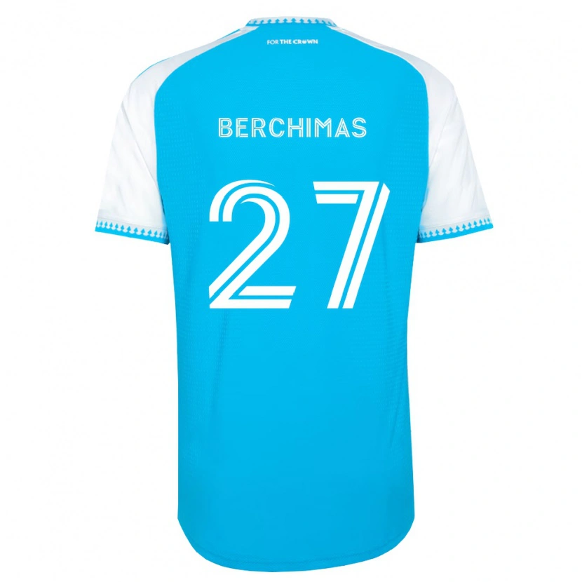 Danxen Criança Camisola Nimfasha Berchimas #27 Azul Celeste Branco Preto Principal 2026/27 Camisa Brasil