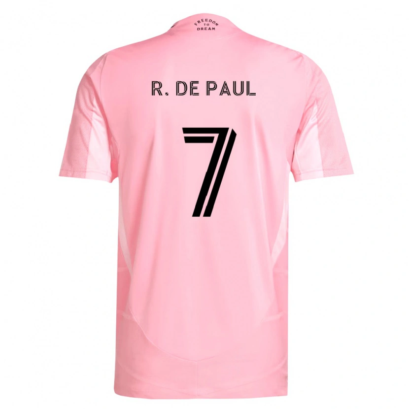 Danxen Criança Camisola Rodrigo De Paul #7 Rosa Preto Principal 2026/27 Camisa Brasil
