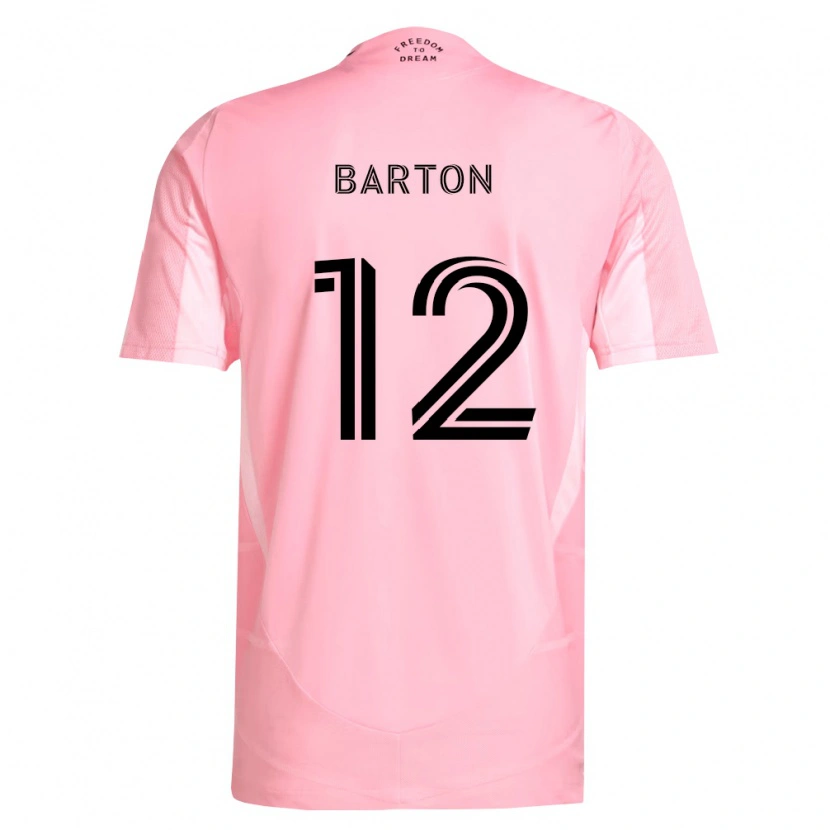 Danxen Criança Camisola Tye Barton #12 Rosa Preto Principal 2026/27 Camisa Brasil