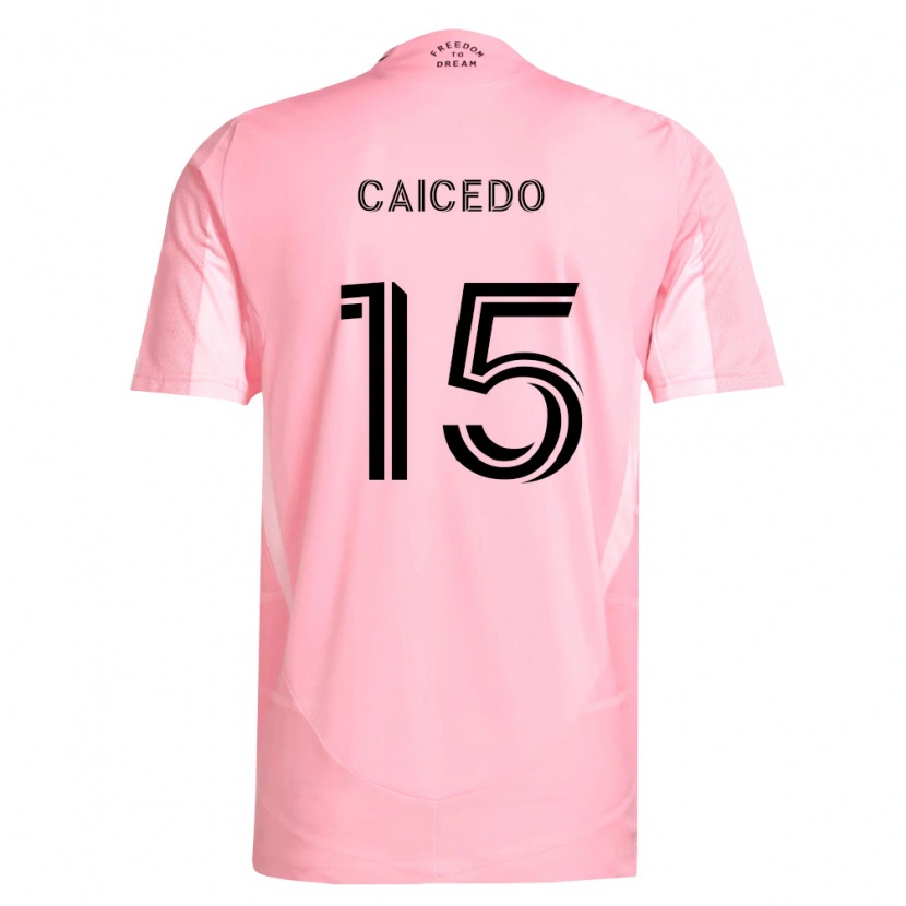 Danxen Criança Camisola Fricio Caicedo #15 Rosa Preto Principal 2026/27 Camisa Brasil