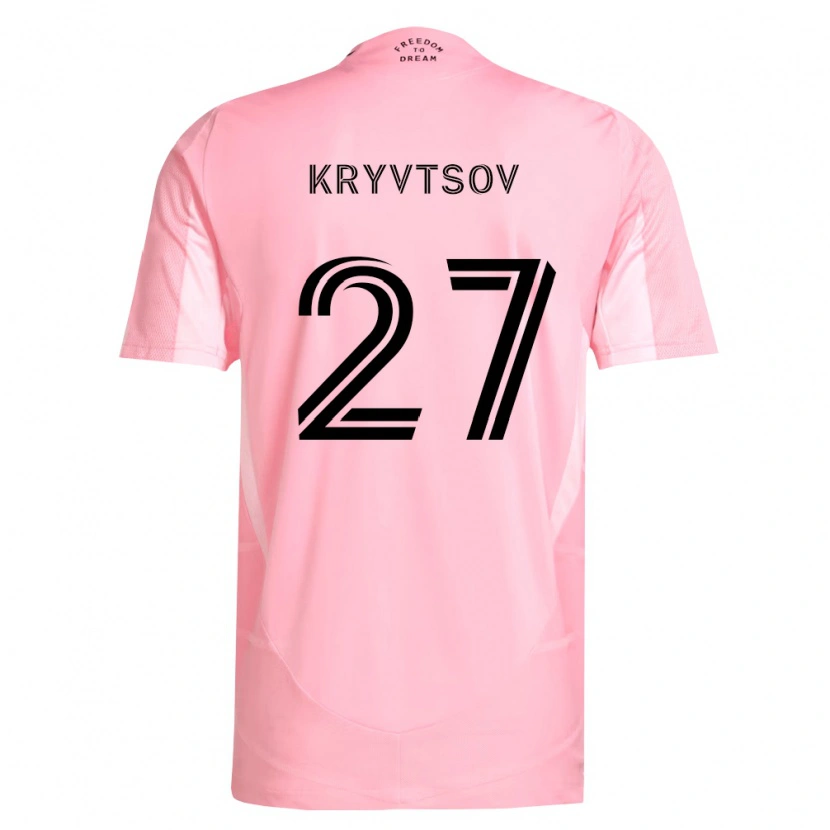 Danxen Criança Camisola Sergiy Kryvtsov #27 Rosa Preto Principal 2026/27 Camisa Brasil
