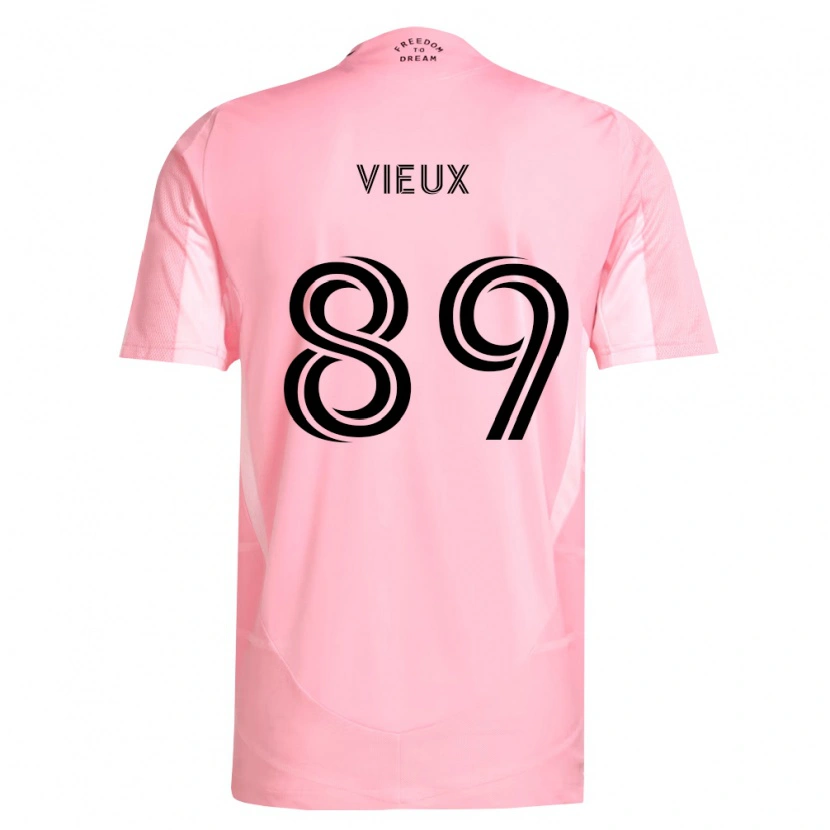 Danxen Criança Camisola Matthias Vieux #89 Rosa Preto Principal 2026/27 Camisa Brasil