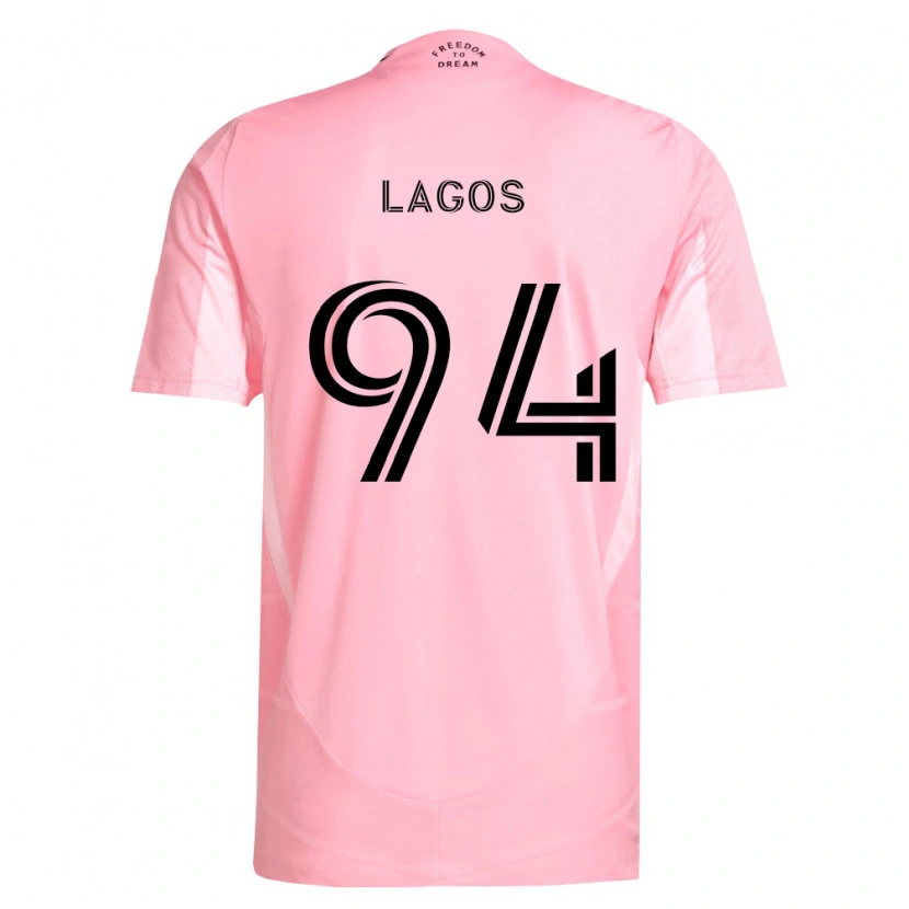 Danxen Criança Camisola Diego Lagos #94 Rosa Preto Principal 2026/27 Camisa Brasil