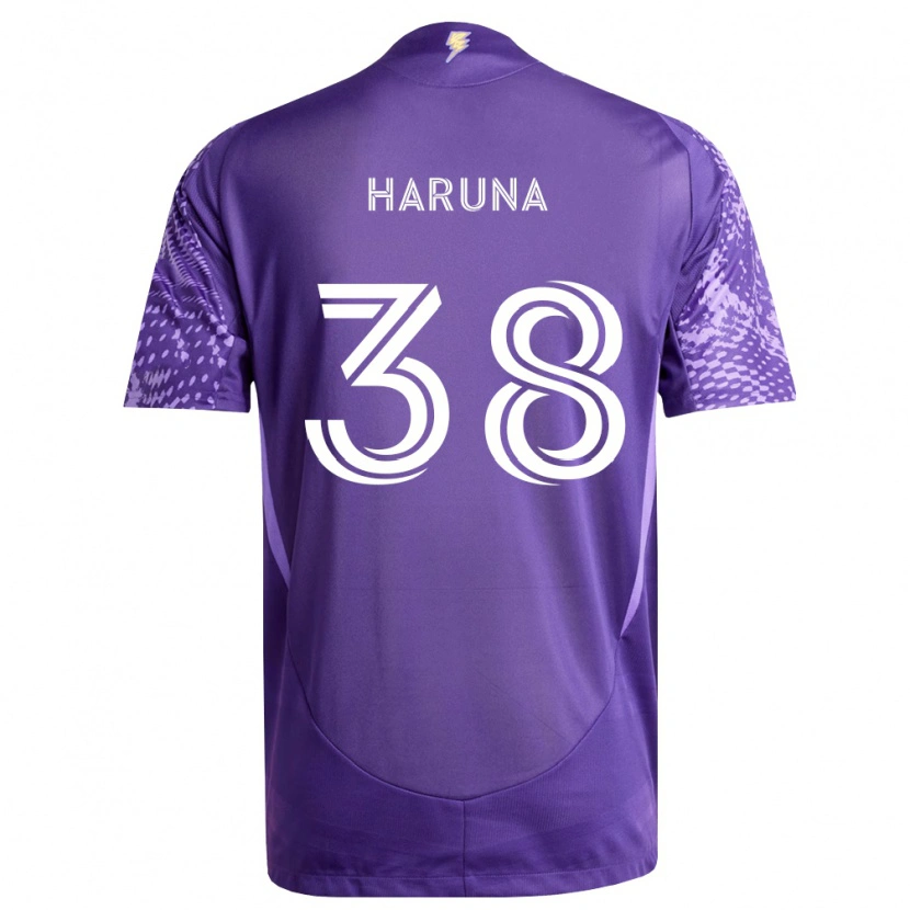 Danxen Criança Camisola Issah Haruna #38 Roxo Branco Principal 2026/27 Camisa Brasil