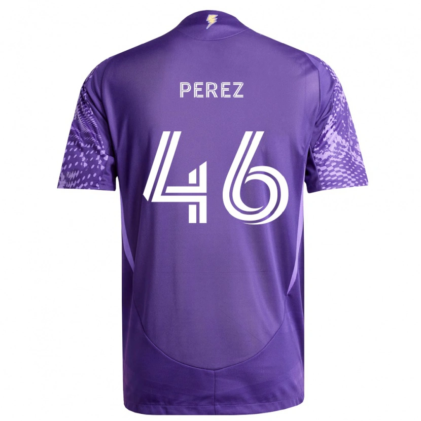 Danxen Criança Camisola Franco Pérez #46 Roxo Branco Principal 2026/27 Camisa Brasil