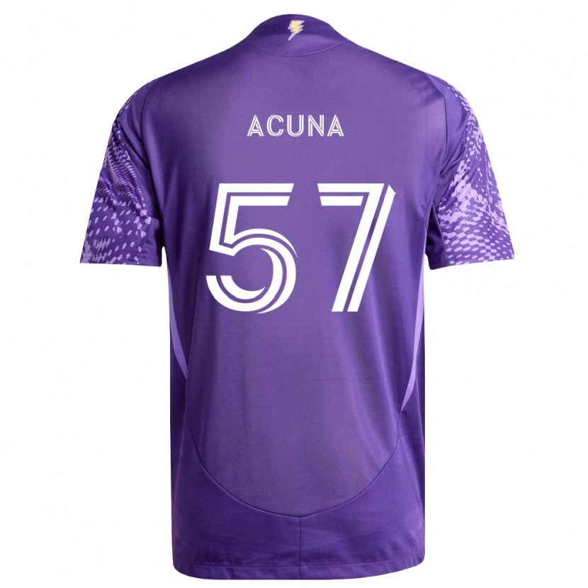 Danxen Criança Camisola Cristofer Acuña #57 Roxo Branco Principal 2026/27 Camisa Brasil