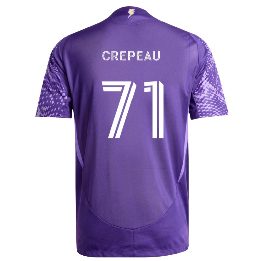 Danxen Criança Camisola Maxime Crépeau #71 Roxo Branco Principal 2026/27 Camisa Brasil