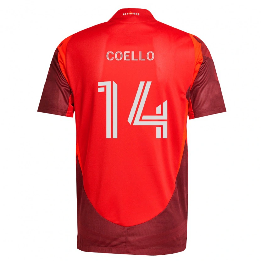Danxen Criança Camisola Alonso Coello #14 Borgonha Vermelho Principal 2026/27 Camisa Brasil