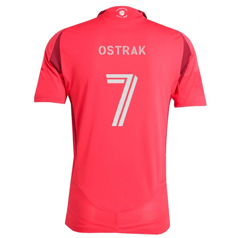Danxen Criança Camisola Tomas Ostrák #7 Magenta Branco Principal 2026/27 Camisa Brasil