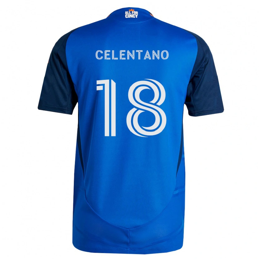 Danxen Criança Camisola Roman Celentano #18 Azul Real Laranja Principal 2026/27 Camisa Brasil
