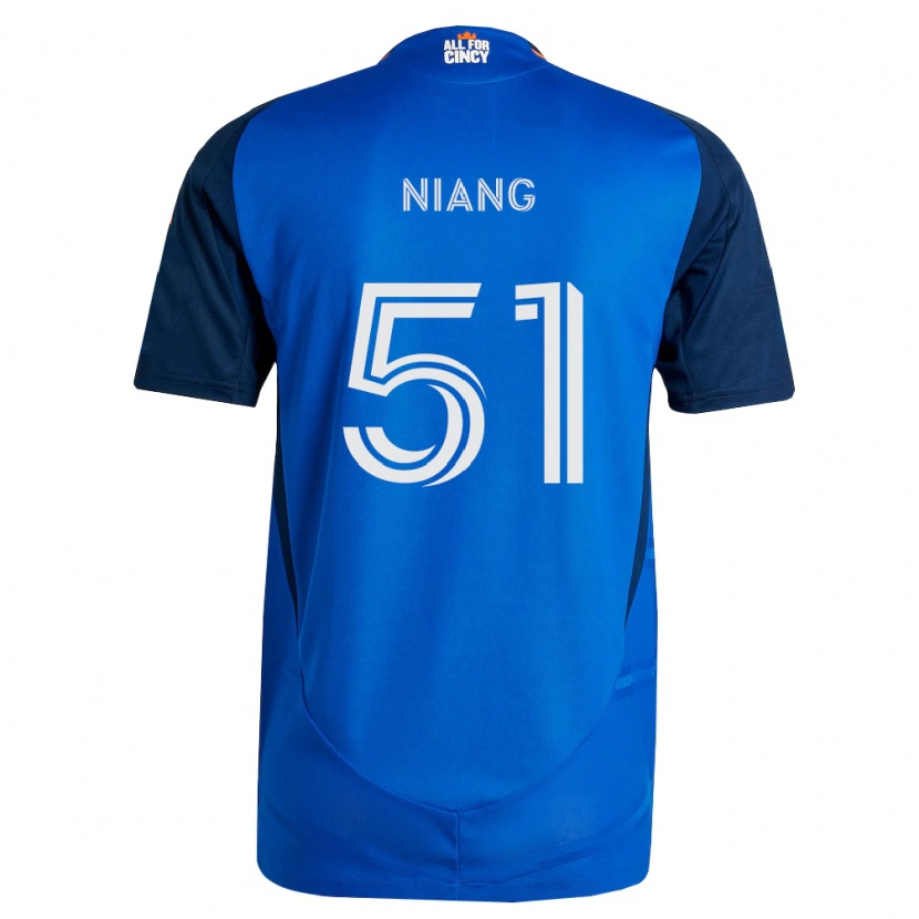 Danxen Criança Camisola Cheikhou Niang #51 Azul Real Laranja Principal 2026/27 Camisa Brasil