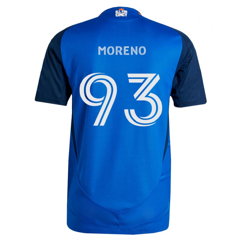 Danxen Criança Camisola Júnior Moreno #93 Azul Real Laranja Principal 2026/27 Camisa Brasil
