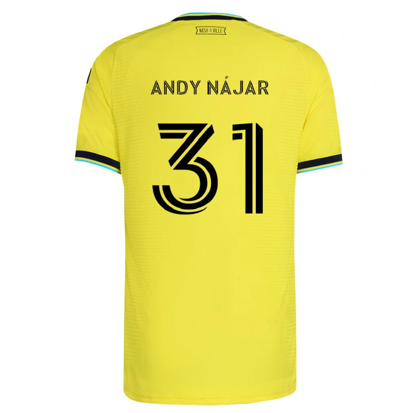 Danxen Criança Camisola Andy Nájar #31 Amarelo Brilhante Azul Marinho Principal 2026/27 Camisa Brasil