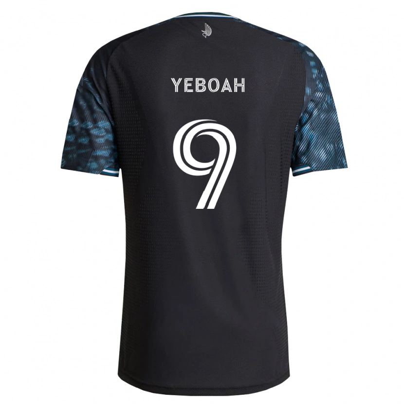 Danxen Criança Camisola Kelvin Yeboah #9 Preto Branco Principal 2026/27 Camisa Brasil
