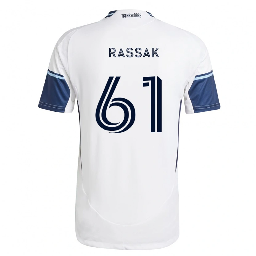 Danxen Criança Camisola Carson Rassak #61 Branco Azul Real Principal 2026/27 Camisa Brasil