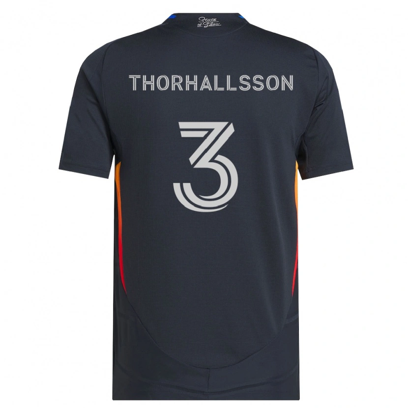 Danxen Criança Camisola Dagur Dan Thórhallsson #3 Cinza Escuro Vermelho Principal 2026/27 Camisa Brasil