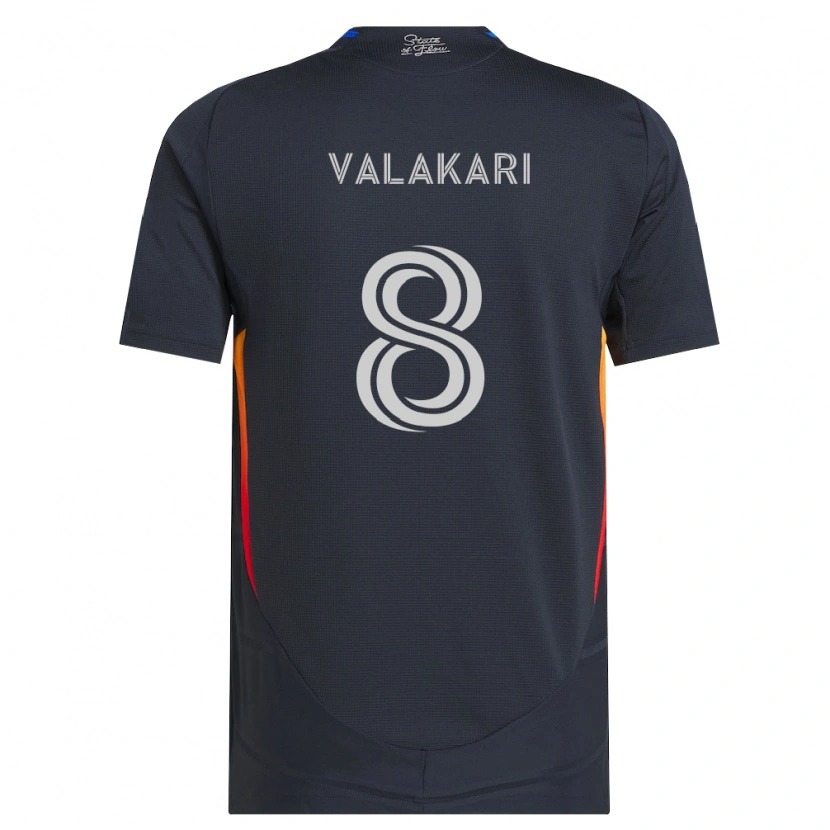 Danxen Criança Camisola Onni Valakari #8 Cinza Escuro Vermelho Principal 2026/27 Camisa Brasil