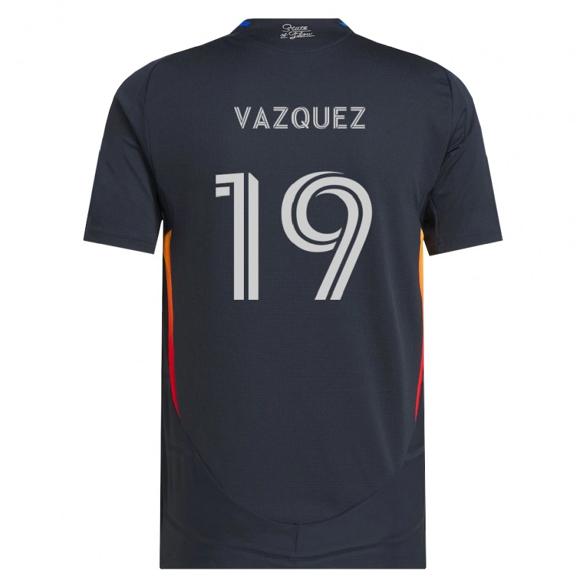 Danxen Criança Camisola David Vazquez #19 Cinza Escuro Vermelho Principal 2026/27 Camisa Brasil