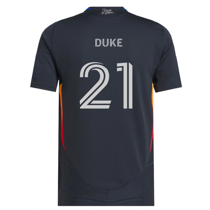 Danxen Criança Camisola Bryce Duke #21 Cinza Escuro Vermelho Principal 2026/27 Camisa Brasil