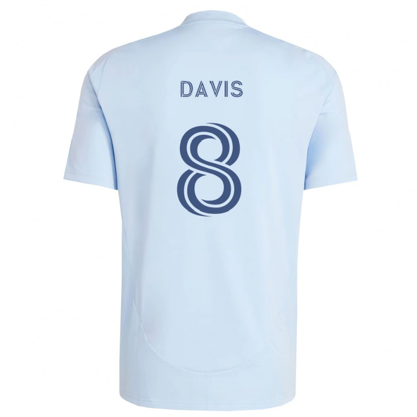 Danxen Criança Camisola Jake Davis #8 Azul Claro Cinza Claro Principal 2026/27 Camisa Brasil