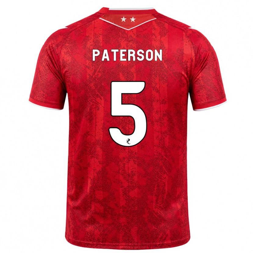 Danxen Criança Camisola Donna Paterson #5 Vermelho Branco Principal 2026/27 Camisa Brasil