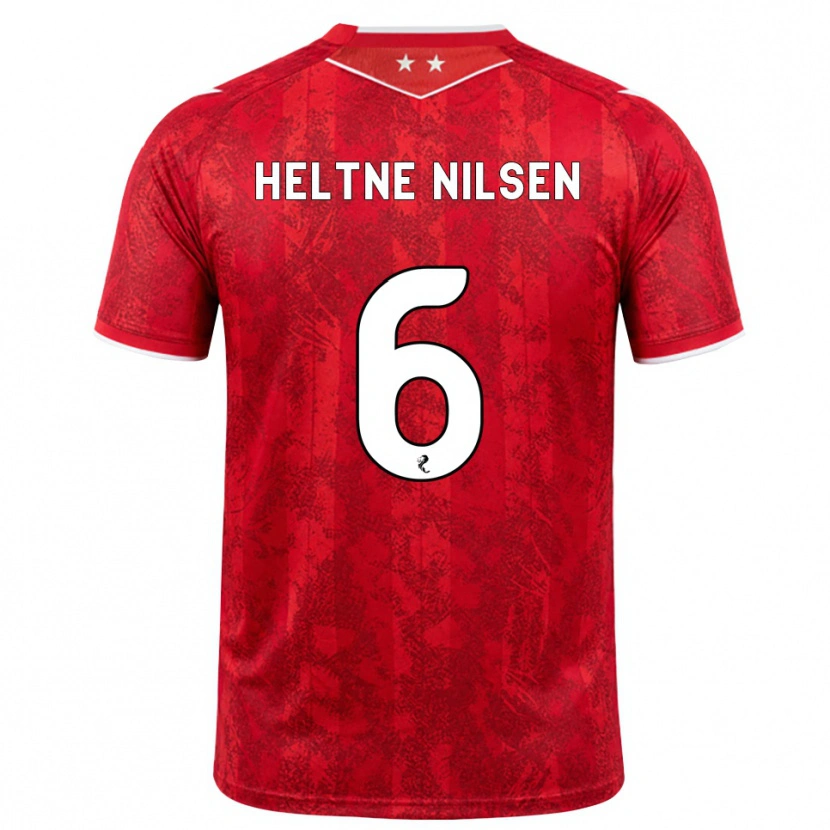Danxen Criança Camisola Sivert Heltne Nilsen #6 Vermelho Branco Principal 2026/27 Camisa Brasil
