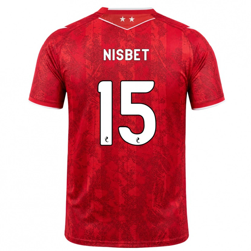 Danxen Criança Camisola Kevin Nisbet #15 Vermelho Branco Principal 2026/27 Camisa Brasil