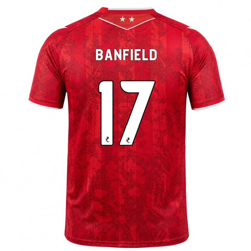 Danxen Criança Camisola Keeley Banfield #17 Vermelho Branco Principal 2026/27 Camisa Brasil