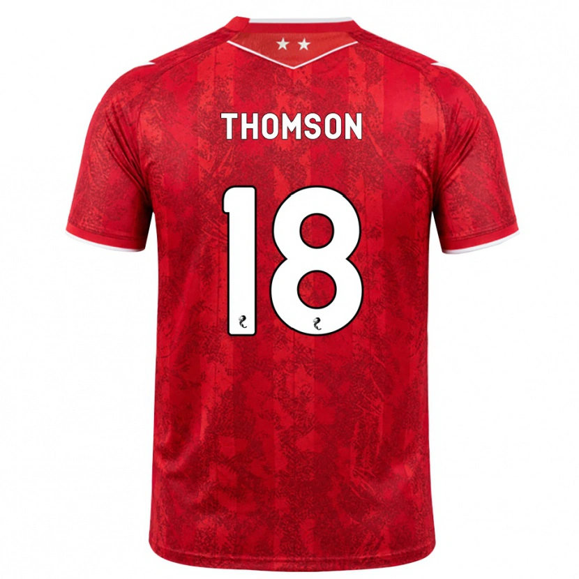 Danxen Criança Camisola Eva Thomson #18 Vermelho Branco Principal 2026/27 Camisa Brasil