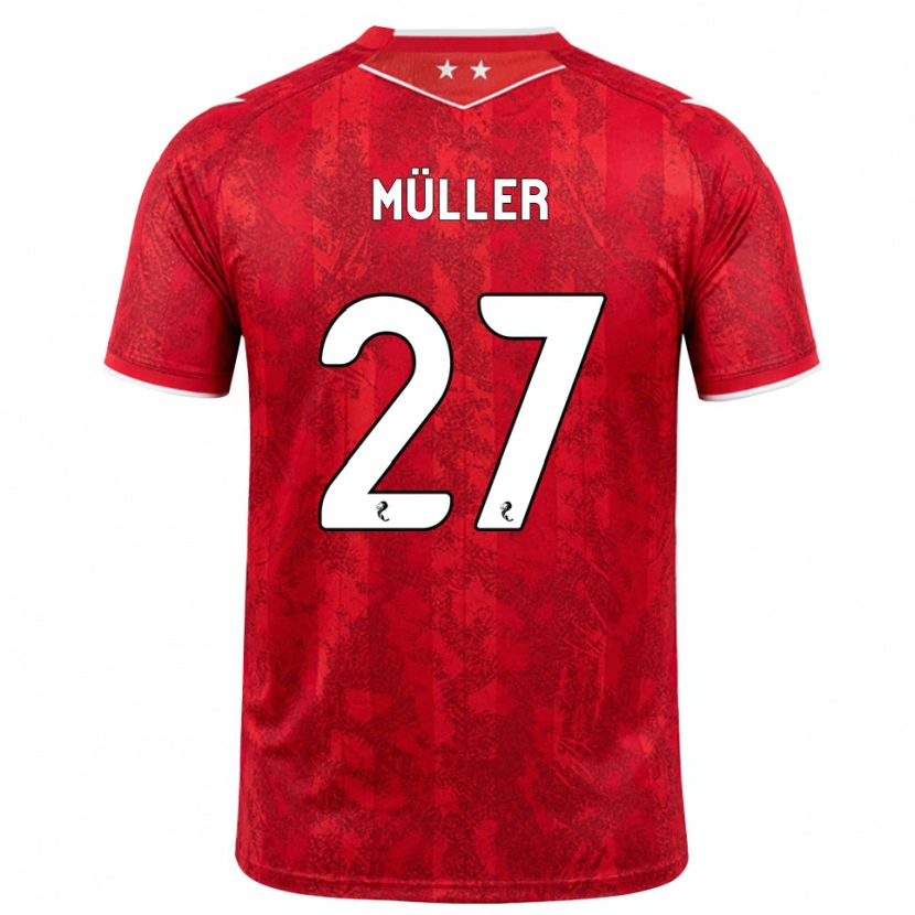 Danxen Criança Camisola Marius Müller #27 Vermelho Branco Principal 2026/27 Camisa Brasil