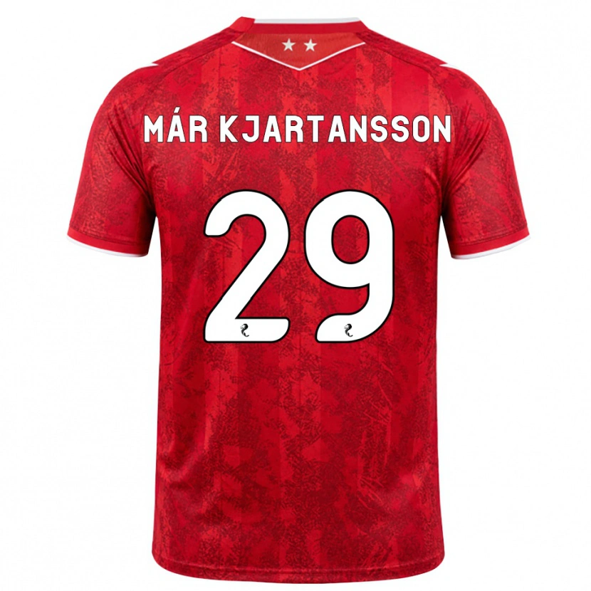 Danxen Criança Camisola Kjartan Már Kjartansson #29 Vermelho Branco Principal 2026/27 Camisa Brasil