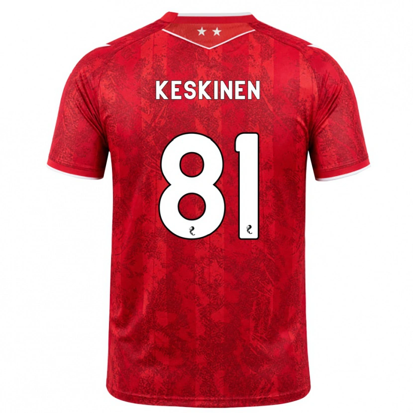 Danxen Criança Camisola Topi Keskinen #81 Vermelho Branco Principal 2026/27 Camisa Brasil