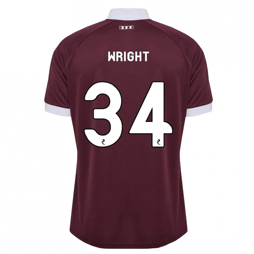 Danxen Criança Camisola Kieran Wright #34 Branco Borgonha Principal 2026/27 Camisa Brasil