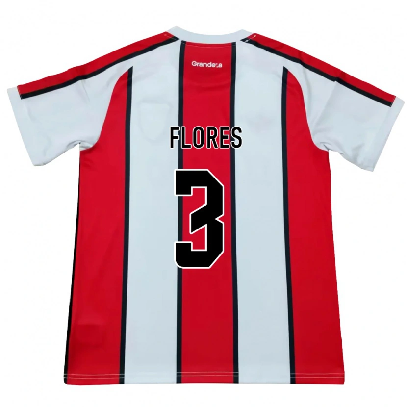 Danxen Criança Camisola Lucas Flores #3 Branco Vermelho Preto Alternativa 2026/27 Camisa Brasil