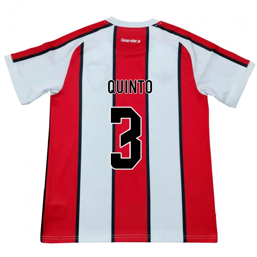 Danxen Criança Camisola Eyder Quinto #3 Branco Vermelho Preto Alternativa 2026/27 Camisa Brasil