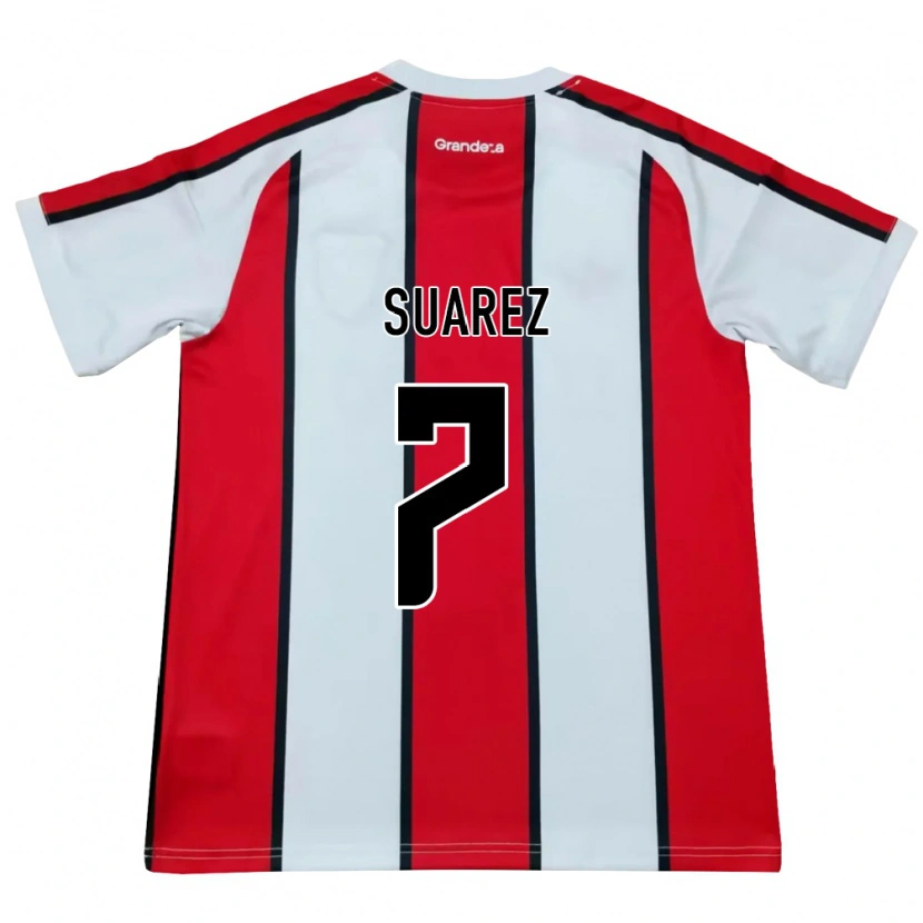 Danxen Criança Camisola Matias Suarez #7 Branco Vermelho Preto Alternativa 2026/27 Camisa Brasil