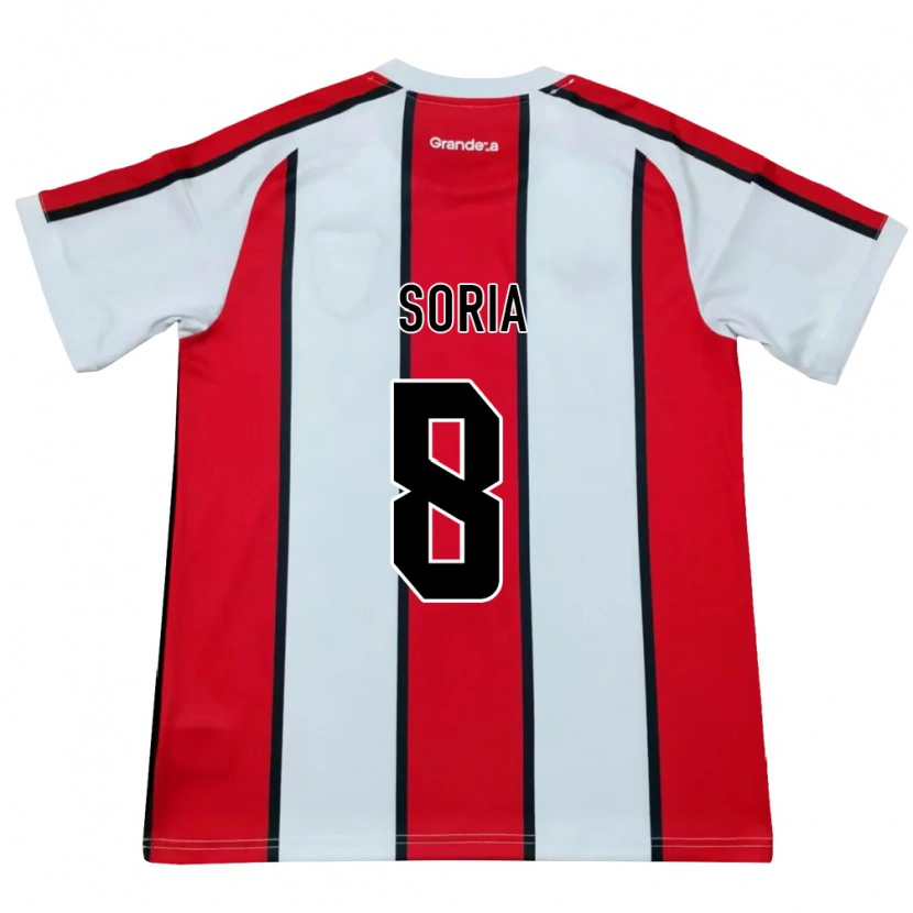 Danxen Criança Camisola Maximiliano Soria #8 Branco Vermelho Preto Alternativa 2026/27 Camisa Brasil