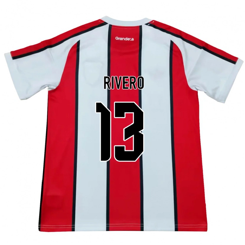 Danxen Criança Camisola Lautaro Rivero #13 Branco Vermelho Preto Alternativa 2026/27 Camisa Brasil
