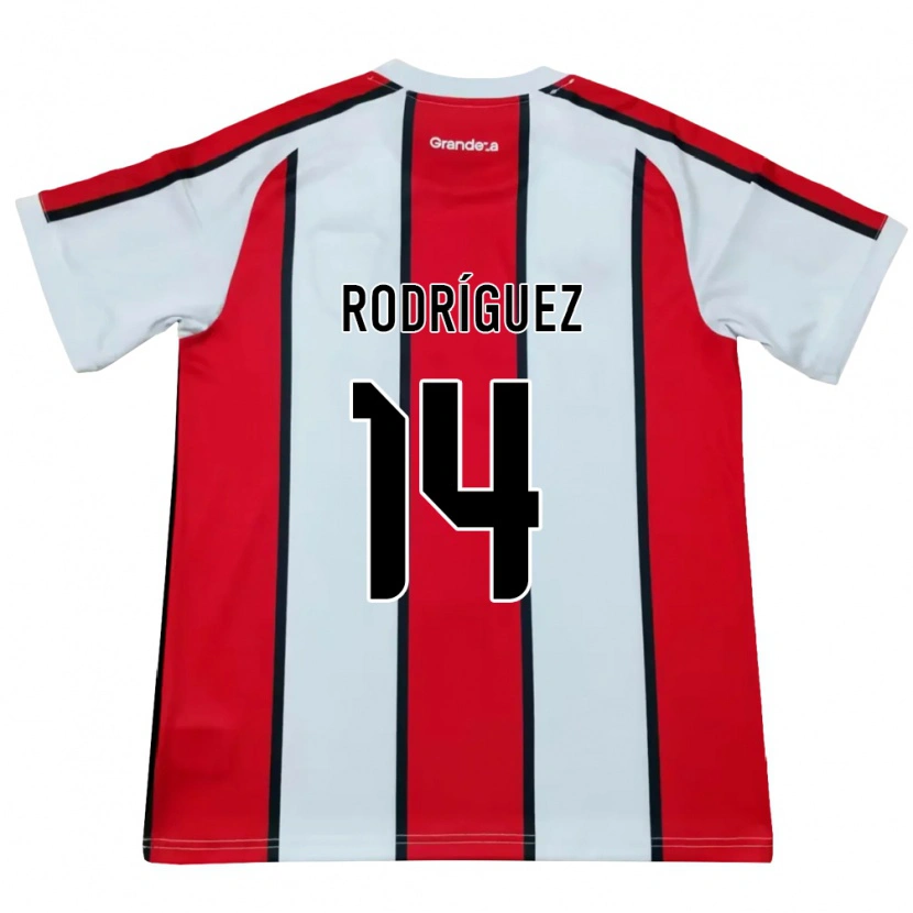 Danxen Criança Camisola Benjamín Rodríguez #14 Branco Vermelho Preto Alternativa 2026/27 Camisa Brasil