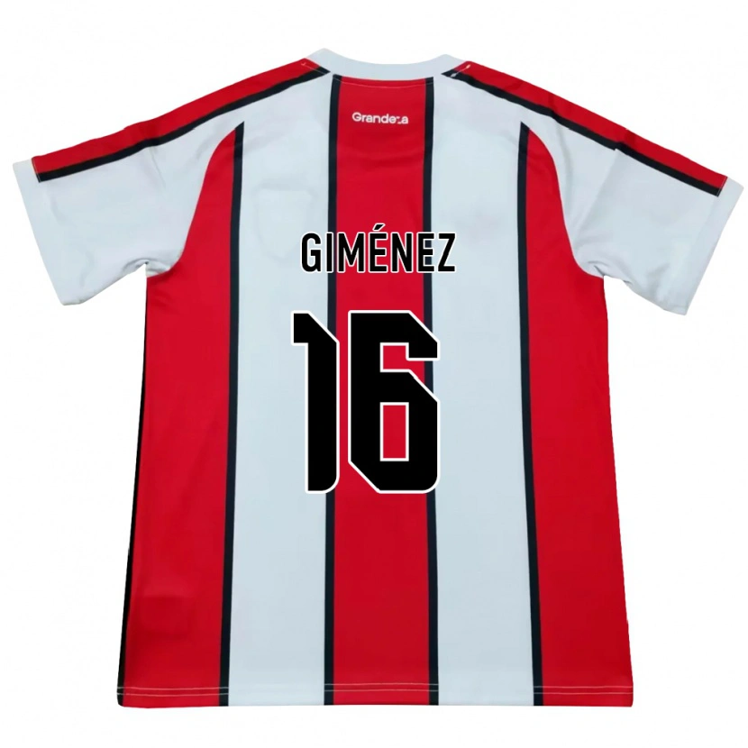 Danxen Criança Camisola Bautista Giménez #16 Branco Vermelho Preto Alternativa 2026/27 Camisa Brasil
