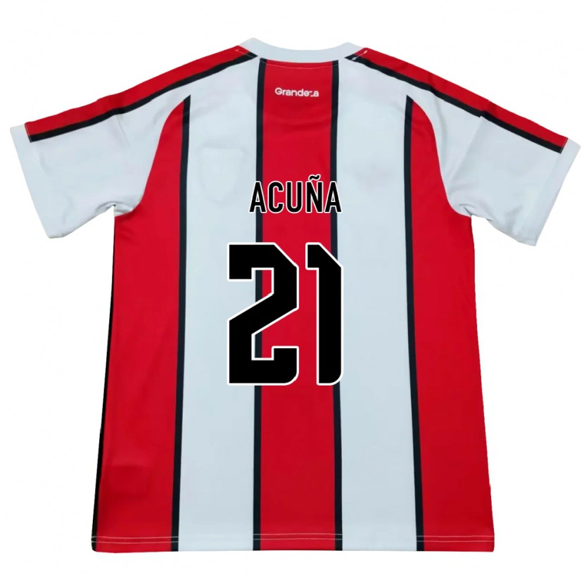Danxen Criança Camisola Marcos Acuña #21 Branco Vermelho Preto Alternativa 2026/27 Camisa Brasil