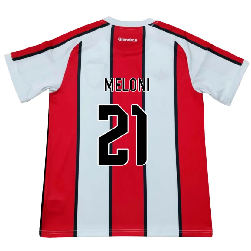 Danxen Criança Camisola Santiago Meloni #21 Branco Vermelho Preto Alternativa 2026/27 Camisa Brasil